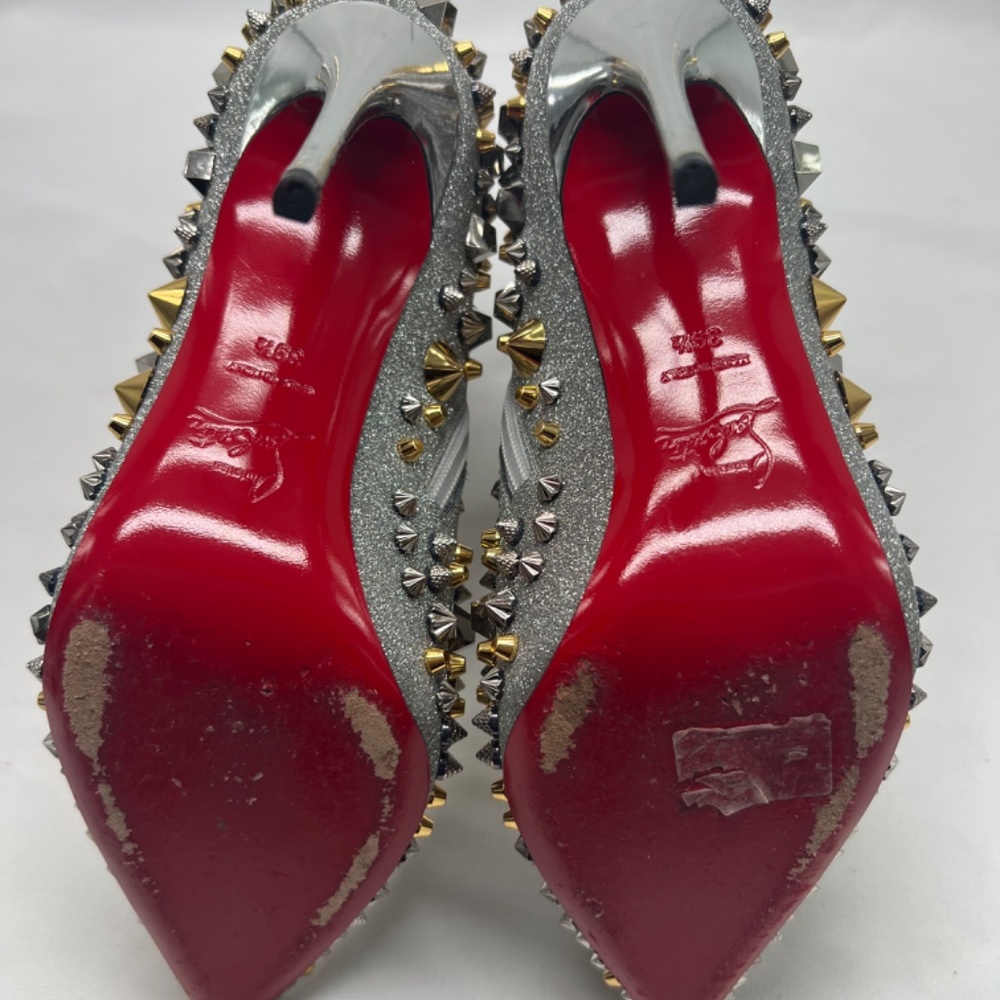 Christian Louboutin SO Full Kate 100 Calf Glitter Specchio H Boots Heels - Picture 9 of 14